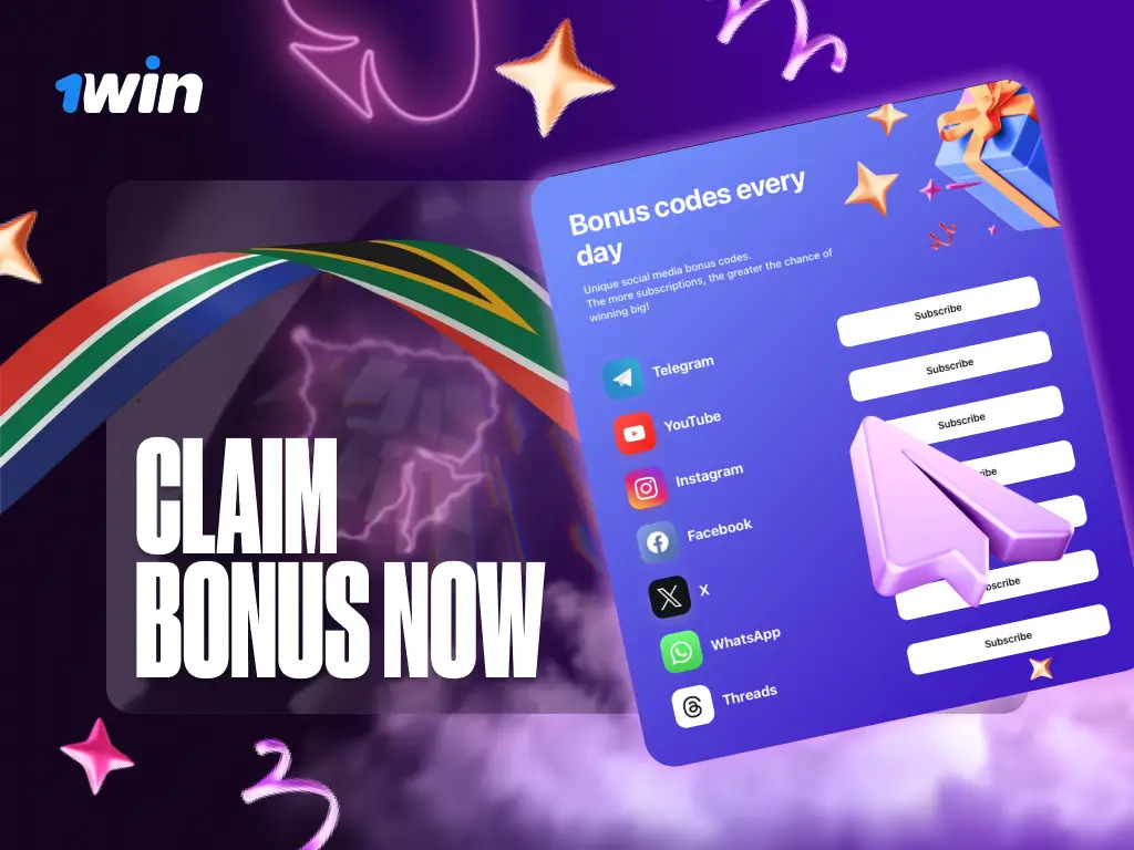 Promotional banner showcasing retention bonuses for existing 1win users
