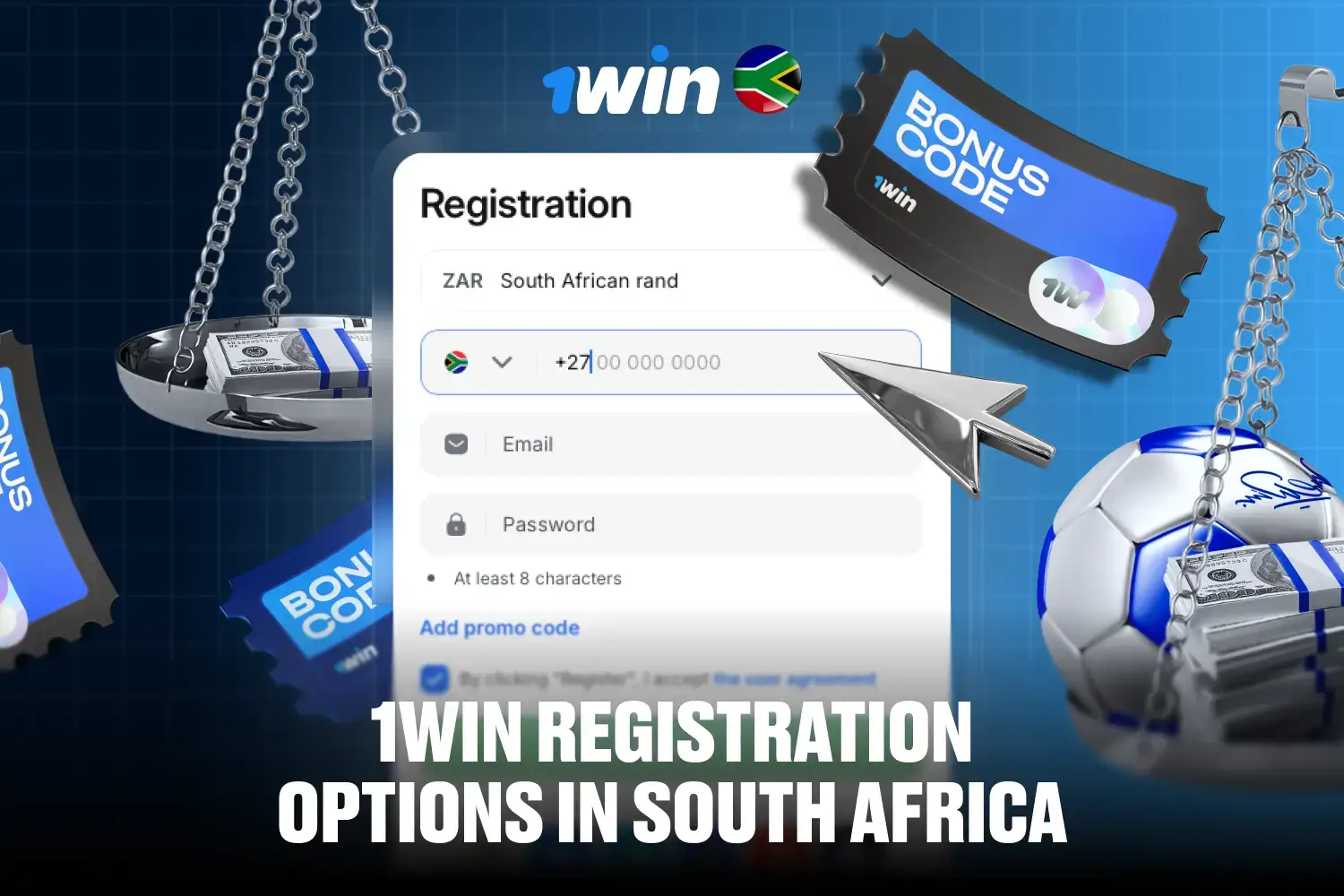 Registration interface displaying various sign-up methods